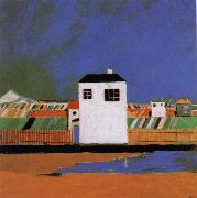 Kasimir Malevich A white house in the landscape oil on canvas